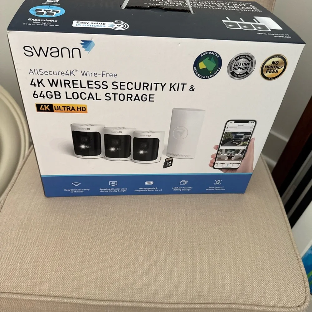 4K Wireless Security Kit with 64GB Local Storage - White